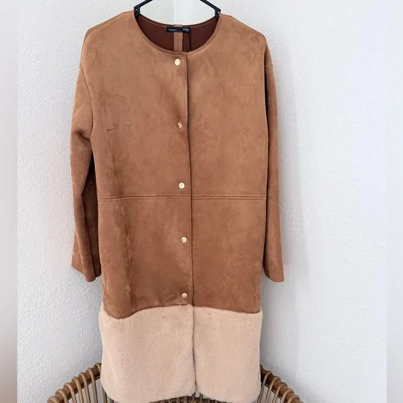 Zara WB Collection Suede and Faux Fur Jacket - Picture 1 of 8